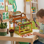 ordinarYone LED Enhanced Childrens Greenhouse Made With Acrylic For Indoor Plant Growing And Learning Activities - Image 7