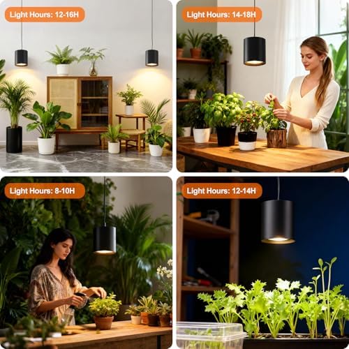 Hanging Grow Lights for Indoor Plants with Timer, 24W 3600K Full Spectrum - Image 6