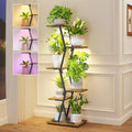 iDavosic.ly 5 Tier Tall Plant Stand with Grow Light for Indoor, Black Brown by iDavosicly