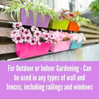 LaLaGreen Colorful Planter Box (16 in, 6 Pack) Balcony Metal Railing Pots - Image 3