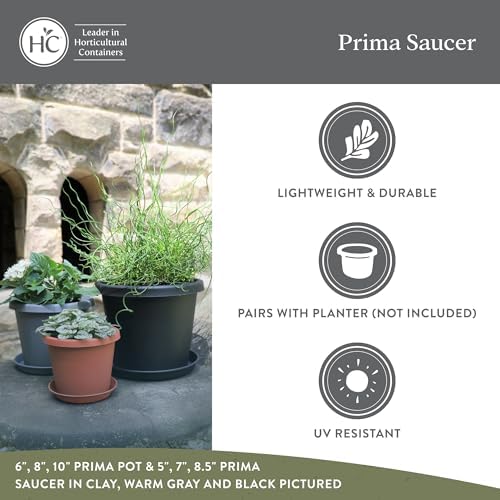 The HC Companies 17.5 Inch Prima Round Plant Saucer, Lightweight UV-Resistant Plastic Outdoor & Indoor Flower Pot Tray, 2-Pack Plant Pot Trays for Garden & Home Decor, Sandstone - Image 3