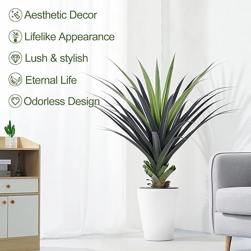 4ft Artificial Spiked Agave Plant, 48inch Faux Agave Plants Indoor Realistic Floor Plant Perfect for Front Porch, Patio, Indoor Outdoor Home, Office Decor (Set of 2) - Image 2