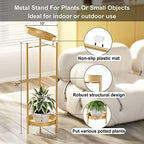 30" Plant Stand, 2 Tier Metal Flower Plants Holder with 2 Removable Display - Image 2