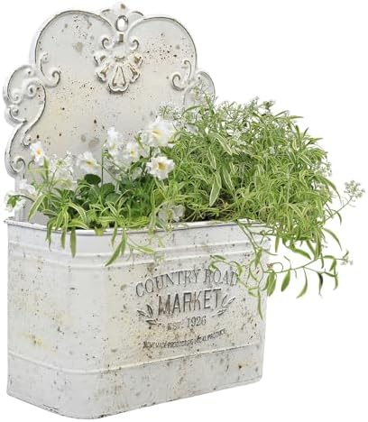All Chic Metal Wall Planter Wall Mount Planter Wall Haning Planter Outdoor Metal Wall Planter Wall Vases for Flowers Shabby Chic Wall Decor for Rustic Farmhouse by HOME