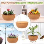 village Decor Terracotta Hanging Bowl Planter with Rope (Dia -8 INCH ,Rope _Lenght - 24 INCH) - Image 6