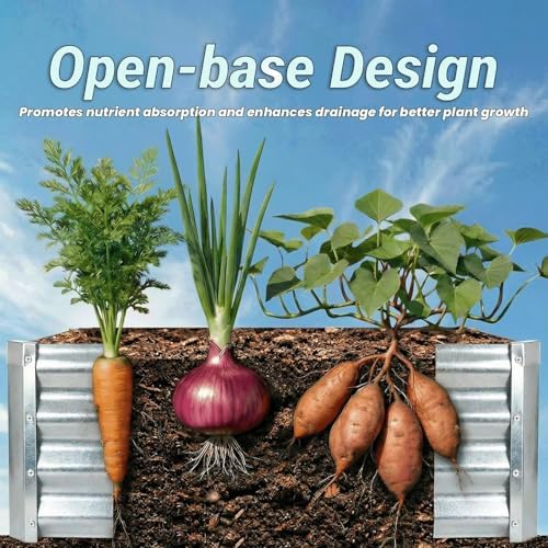 2Packs 6X2X1 FT Galvanized Raised Garden Beds Outdoor, Planter Raised Beds for Gardening, Vegetables, Flowers, Large Metal Garden Box, Deep Plant Flower pots Outdoor - Image 6