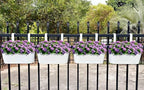 17" Hanging Metal Railing Planter with Detachable Hook, Oval White, 2 Pack - Image 6