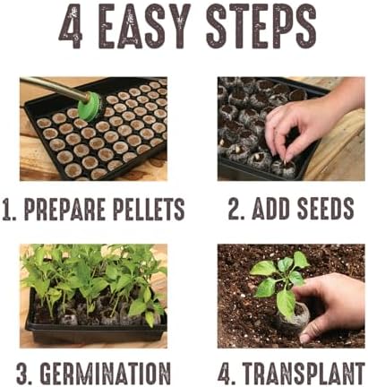Jiffy Seed Starting Tray Kit - 36 Cell Plant Starter Trays, Portable - 11 x 11 x 4.25 in - 4 Pack - Image 6