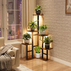 Corner Plant Stand Indoor with Grow Lights 6 Tiered Corner Plant Shelf - Image 2