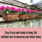 LaLaGreen Hanging Wall Planters (12 in, 4 Pack) Black Metal Flower Baskets - Image 5