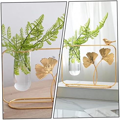 Xmas Nordic Ginkgo Leaf Glass Vase with Removable Tube Home Decor - Image 7