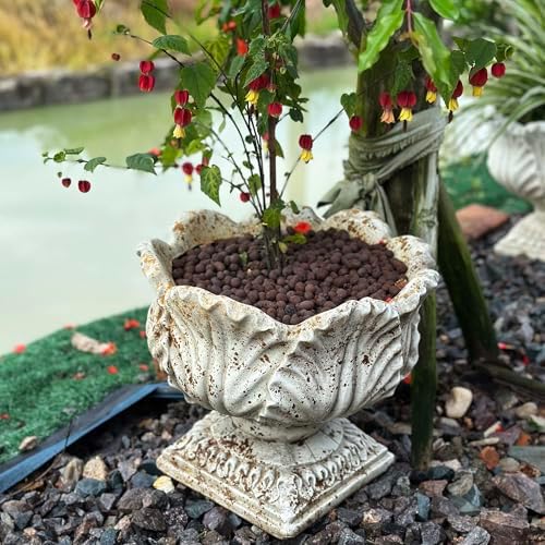 VISIBLE Vintage European Garden Urn Planter, Cement and Fiber Flower Pot, 14.2 x 11.8 Tall, Make Rust Finished, Wrap Foam Safely Delivered from Local Warehouse - Image 6