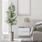 Artificial Tree in Optional Designed Pot, Fake Olive Silk Tree for Indoor and Outdoor Home Decoration - 68" Overall Tall (Plant Pot Plus Tree) - Image 3