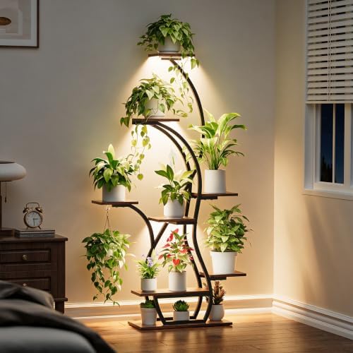 Plant Stand Indoor with Grow Lights - 8 Tiered Corner Plant Shelf Indoor - Image 3