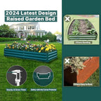 Raised Garden Bed Green, 8x4x1FT Garden box Outdoor for Gardening Vegetables Flower, Garden Raised Planter Box Large, Metal Raised Bed - Image 4