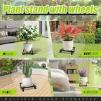 14x 14 inches Plant Caddy with Wheels Upgraded Lockable Heavy Duty Trolley Suitable for Indoor Outdoor Large Plant Pots Parasol Stands and Bases or Plant Stand Metal Square Black - Image 7