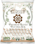 Organic Mechanics Premium Blend Potting Soil, 16 qt - Moisture-Retentive, Peat-Free, Compost - Enriched Mix with Worm Castings & Perlite for Houseplants, Annuals, Veggies & Tropical Plants by OrganicMechanics