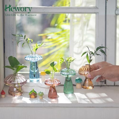 Hewory Plant Propagation Stations: 10PCS Colored Mushroom Vase for Flower - Image 2