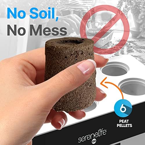 SereneLife Smart Indoor Garden - Hydroponic Herb Garden with 4000K Grow Lights Panel, Control Panel Settings, Water Stick, No Soil, Mess-Free, Height Adjustable, Grows Up to 6 Plants - Image 6