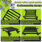 Plant Caddy with Wheels 10'' 2 Pack Metal Rolling Plant Stand Plant Dolly with Lockable Casters Aluminium Heavy Duty Pot Mover Rollers Indoor Outdoor Planter Trolley Holds up 440 Lbs Planter Black - Image 3