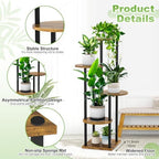5 Tier Plant Stand Indoor Corner Tall Shelf for Multiple Plants - Image 3