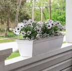 The HC Companies ECW30000A10 Indoor Outdoor 30 Inch Eclipse Series Window Flower Garden Ornamental Planter Box with Removable Attached Saucer, White - Image 5