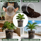 BTPLASTIK 3.5 Gallon Clear Nursery Pots with Saucers 5P, 12 Inch Round Plastic Plant Pots with Drainage Holes - Image 5