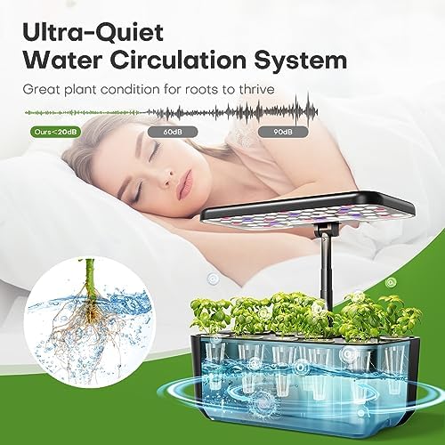 Ahopegarden Indoor Garden Hydroponics Growing System 10 Pods & 52PCS Hydroponics Pods Kit - Image 5