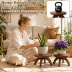 2 Pcs Small Wood Plant Stool Display, Short Wood Plant Riser Pedestal - Image 4