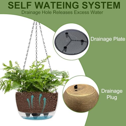 BAYN 2 Packs Solar Hanging Basket Planters for Plants Outdoor - Image 4