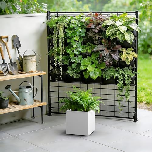 Kante Small Square White Concrete Planter 10" W, Outdoor - Image 3