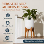 KUTE NEST 17" H x 19.3" W Acacia Solid Wood Plant Stand - Walnut - Image 6