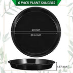 PATIKIL 6-Pack Large Plastic Plant Saucer, 23 Inch, Plastic, Black - Image 2