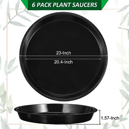 PATIKIL 6-Pack Large Plastic Plant Saucer, 23 Inch, Plastic, Black - Image 2