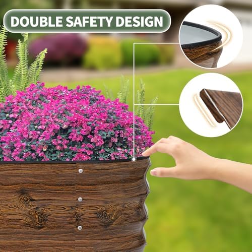 1MORE Galvanized Raised Garden Bed Outdoor,Planter Bed 8x2x1ft,Grain,2-Pk - Image 4