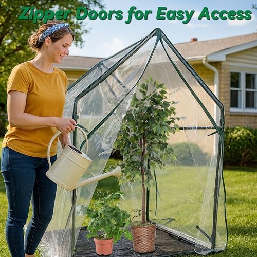 Gardzen Mini Greenhouse with Waterproof Bottom 36.2"(L) x36.2(W) x59.5(H) - Image 2