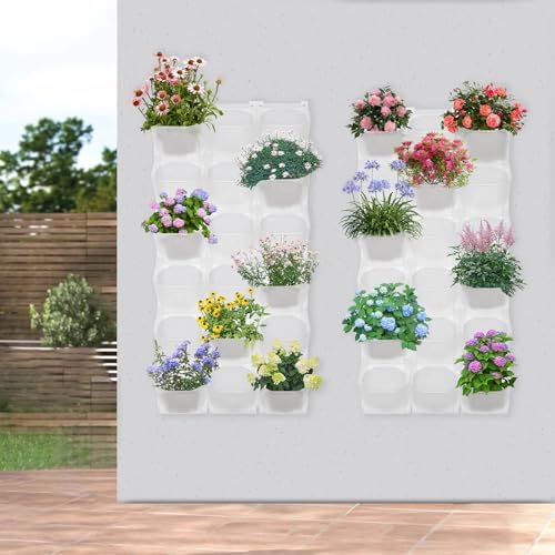 Self Watering Wall Planter with 36 Pots, Vertical Garden Planter for Indoor Plants, Wall Mounted Planters Hanging Flower Herbs Vegetables for Garden Balcony Decor (White) - Image 2