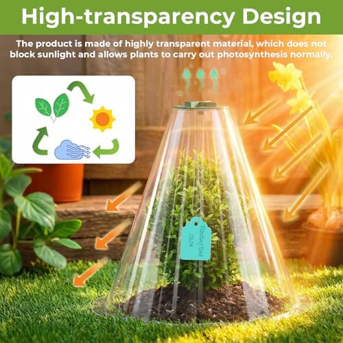 Cloches for Plants, Transparent Plant Covers, Garden Cloches with Humidity Domes, Securing Pegs and Plant Labels, Reusable Plant Protectors from Animals Plant Bell Cover (Transparent-30pcs-M) - Image 2