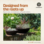 ARBORA 21" Santorini Bowl Planter - Lightweight Polyresin Outdoor Plant Pot - Image 4