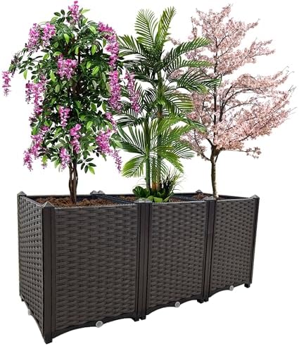 Raised Garden Bed Large Planters for Outdoor Plants Rectangular Elevated Planter Boxes Patio Balcony Deck for Planting Flowers, Vegetables, Tomatoes, and Herbs by TDDSS
