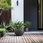 Kante Large Round Bowl Vintage BRN Concrete Planter 19.9" Dia, Outdoor - Image 4