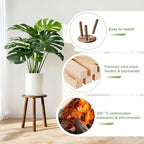 5-Pack Wood Plant Stands Indoor, Single Plant Stand for 6-22 Inch Pots, Mid-Century Modern Plant Stool, Tall Plant Stand for Large Plants Perfect Fit for Living Room, Balcony, Office(Dark Brown) - Image 4