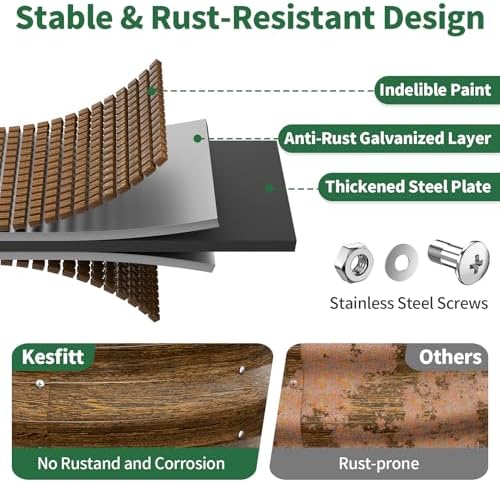 Kesfitt Round Metal Raised Garden Bed, 2x2x1.5 FT, 18-Inch Deep Galvanized Steel Garden Bed with Open Bottom for Outdoor Vegetables & Herbs, Walnut Finish, 2 Pack - Image 2