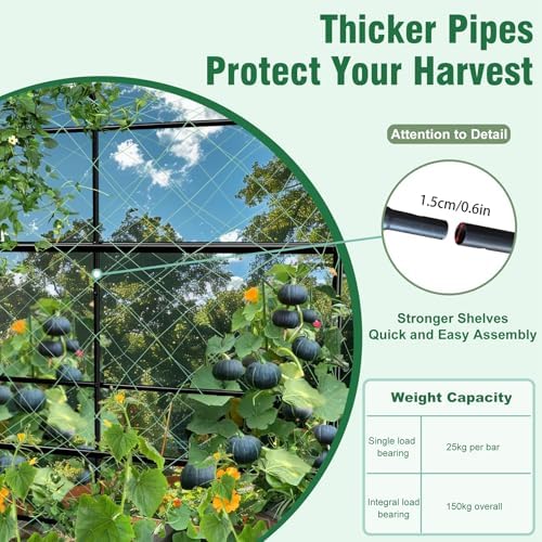 unho 87inch Garden Trellis Arch: for Climbing Plants with Net Metal - Image 6