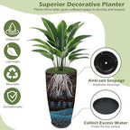 24-21-11 Inch Tall Planters for Outdoor Plants Set of 3 Blue - Image 4