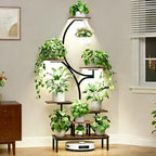 Plant Stand Indoor with Grow Light - 7 Tier Lighted Corner Plant Shelf Tall by BACEKOLL