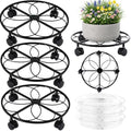 3 Packs 12 inches Metal Heart Outdoor Plant Caddy with Wheels Large Rolling Plant Stands Rolling Plant Dolly Heavy-Duty Plant Roller Base Movers for Indoor and Outdoor by DEELF+OUTLET
