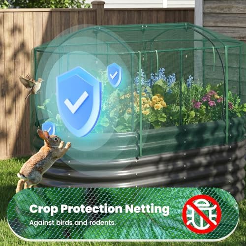 Quictent Raised Garden Bed Kit w/Self Watering & Netting 6x3x2Ft Dark Grey - Image 2