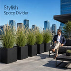 GSK Galvanized Steel Black Metal Square Planter for Indoor Outdoor Set of 2 - Image 4