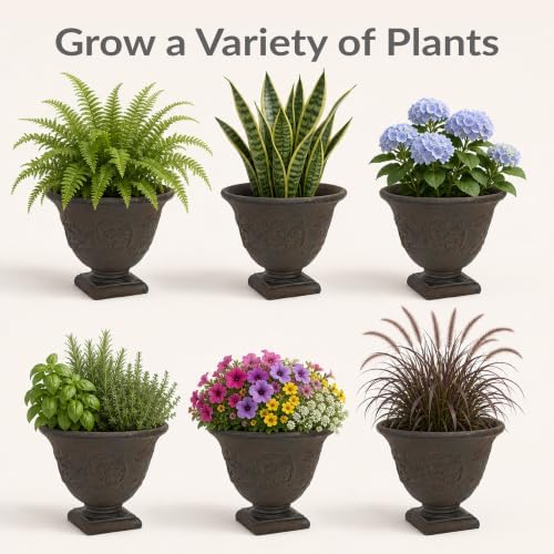 Sunnydaze Darcy 16'' Large Round Plant Pot, 4pk, Rust - Image 3